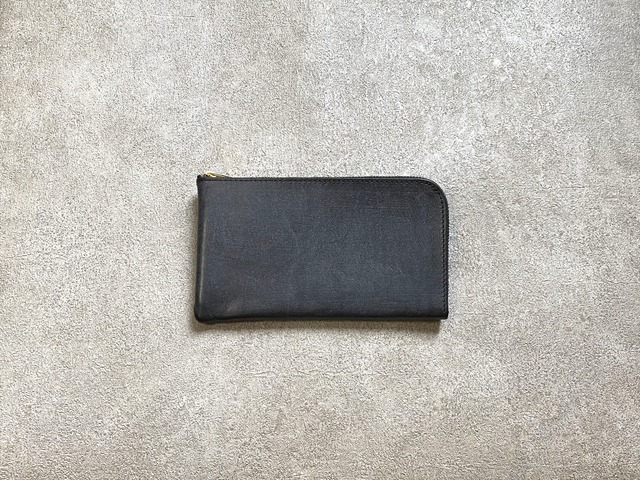 SHOZO Wallet (vegetable tanned and waxed leather) : Black * Won Grand Prix of the small leather article category in “Asia Pacific Leather Fair 2019”