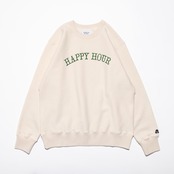 TACOMA FUJI RECORDS HAPPYHOUR CREWNECK designed by Jerry UKAI NATURAL