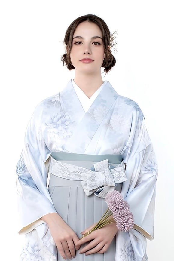 Kimono Sienne 卒業式袴3点セット 水色 ライトブルー 袴 二尺袖着物 袴 卒業式 | Kimono Sienne