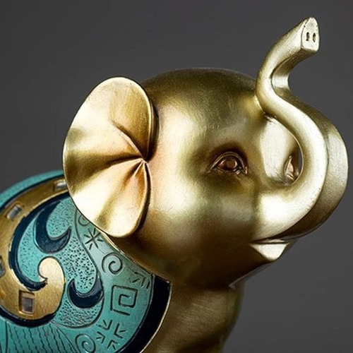 象 置き物 オブジェ 樹脂象像 3個セットのゴールデンエレファントオーナメント オフィス リビング ギフト