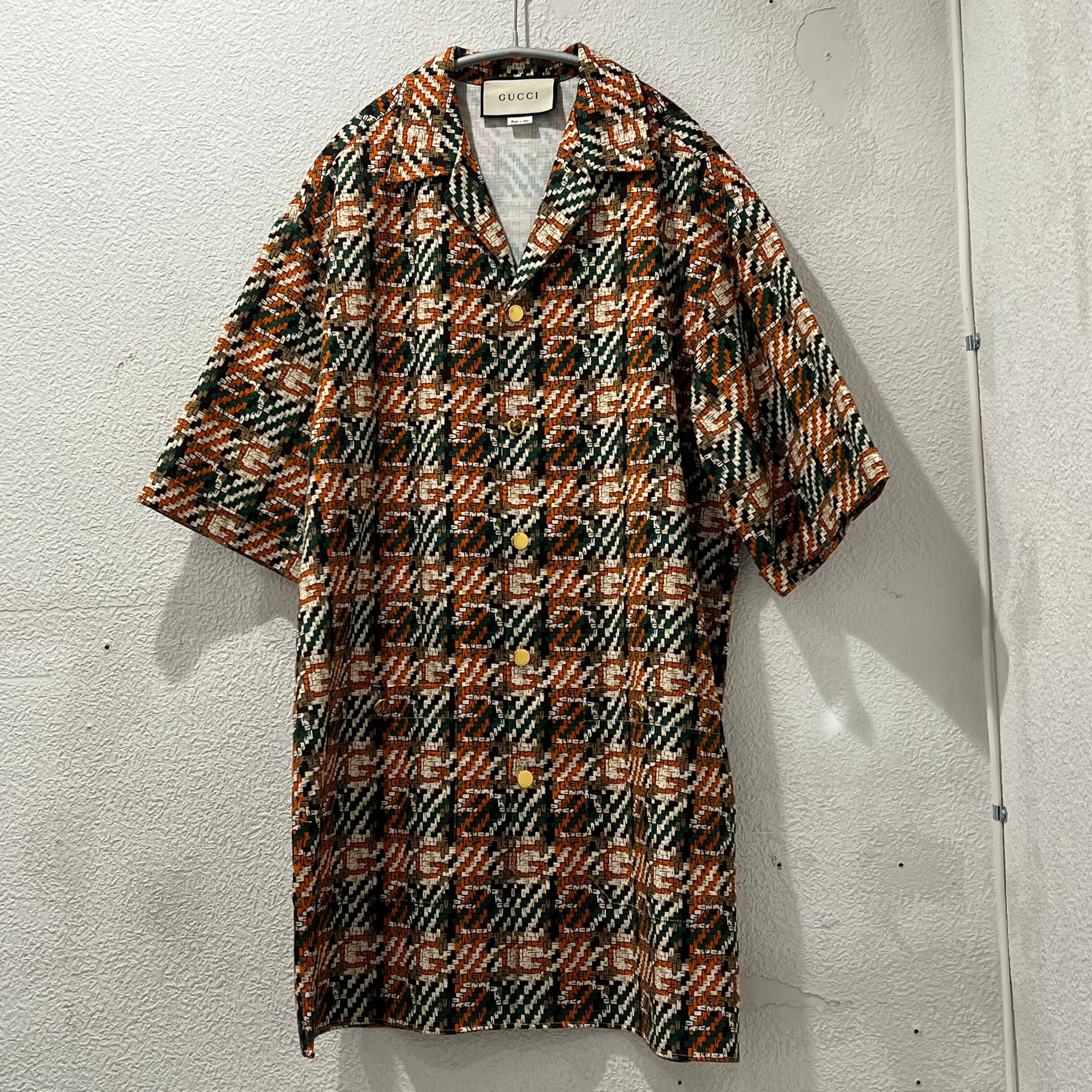 GUCCI グッチ オープンカラーシャツ オレンジ SIZE46.623168