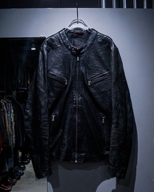 【add (C) vintage】Good Fade Vintage Single Riders Leather Jacket