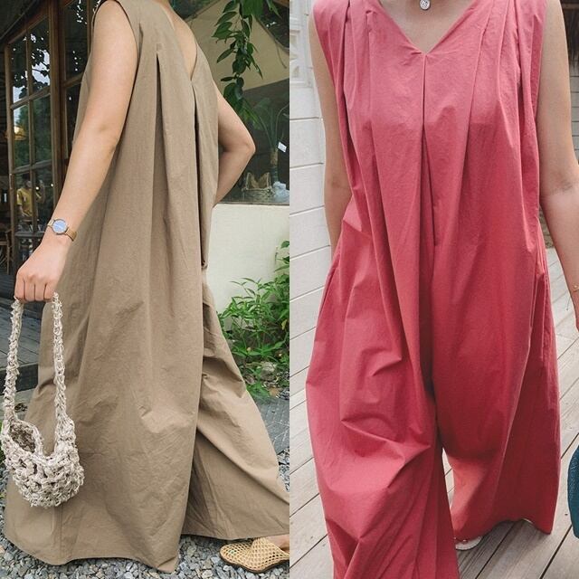 予約販売】オールインワン レディース レース ロング丈 ノースリーブ