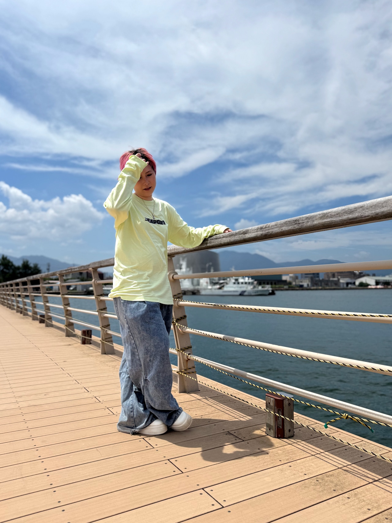 【THE ESSENTIAL LOGO L/S TEE】HARBOR GLOW(Pale Lime) 画像3