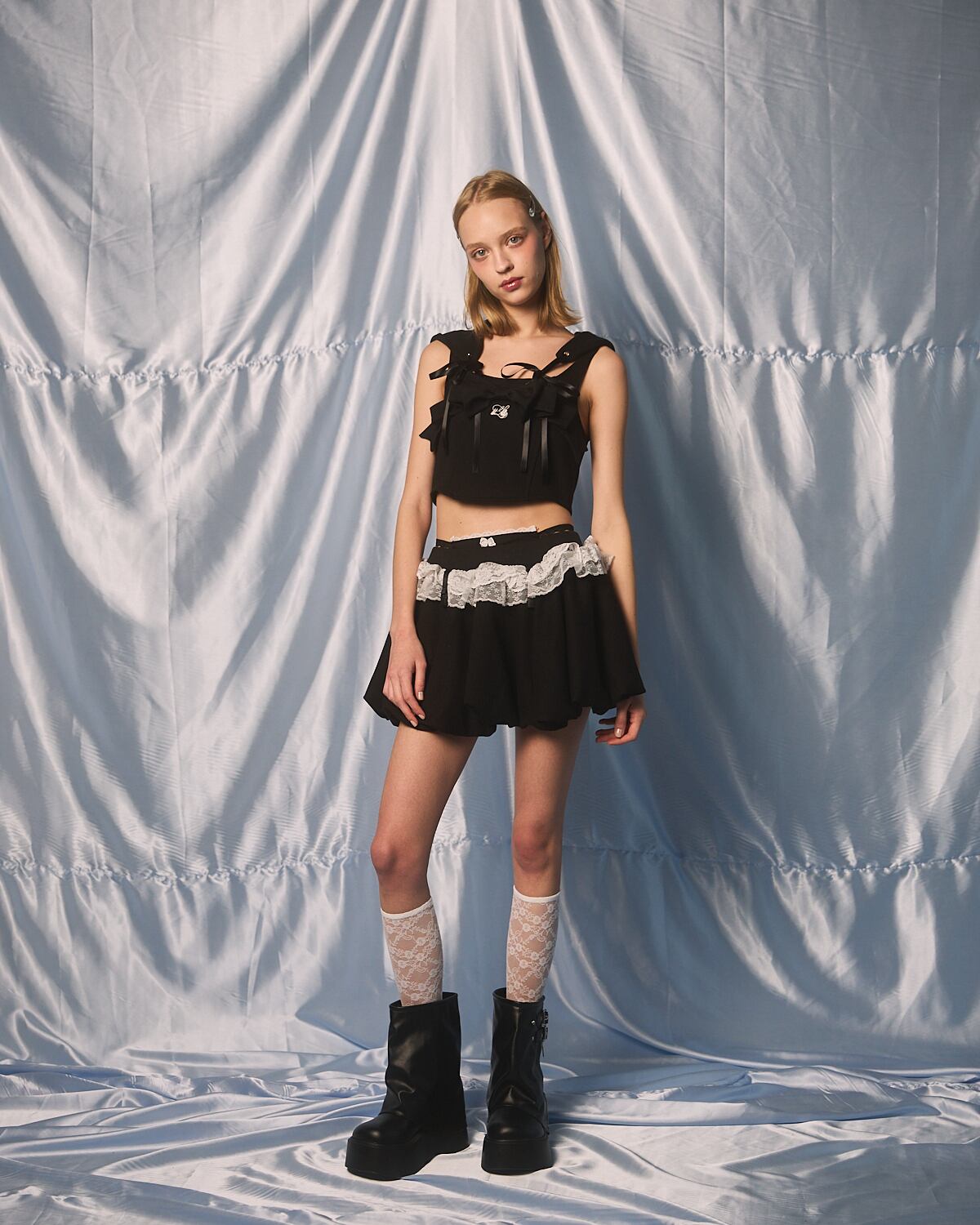 新品未使用lilLilly S/S フリルスウェットパーカー 黒 S/S ノースリーブスウェットパーカー | lilLilly official webstore