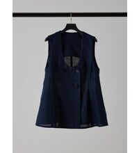 ご予約品】《Mewl》Uネックリネンツイードジレ [M262-48062]【送料無料