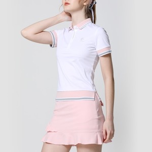 ホワイトポロシャツ　カラースカート　セットアップ