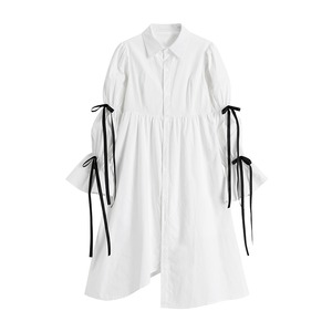 Long shirt dress with Jacquard vest