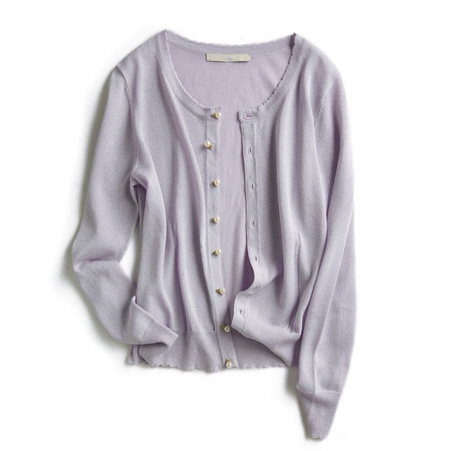 round neck pearl button cardigan(7color)<t1471>