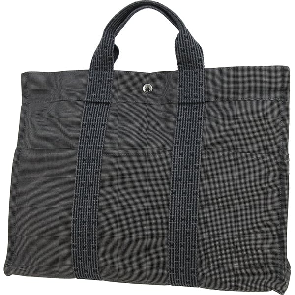 Used HERMES エルメス トートバッグ エールラインMM グレー ナイロン