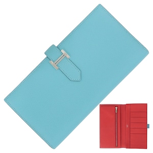 Unused HERMES エルメス ベアンスフレ ヴェルソ ヴォーエプソン ブルーデュノール ルージュドゥクール シルバー金具 未使用