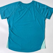 mont-bell モンベル ウイックロン ラグラン 半袖 Tシャツ M/ブルー×水色 レディース #1104563
