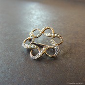 英国アンティークジュエリー 15ctゴールド 真珠 スター ブローチ (ソーティングメモ付)