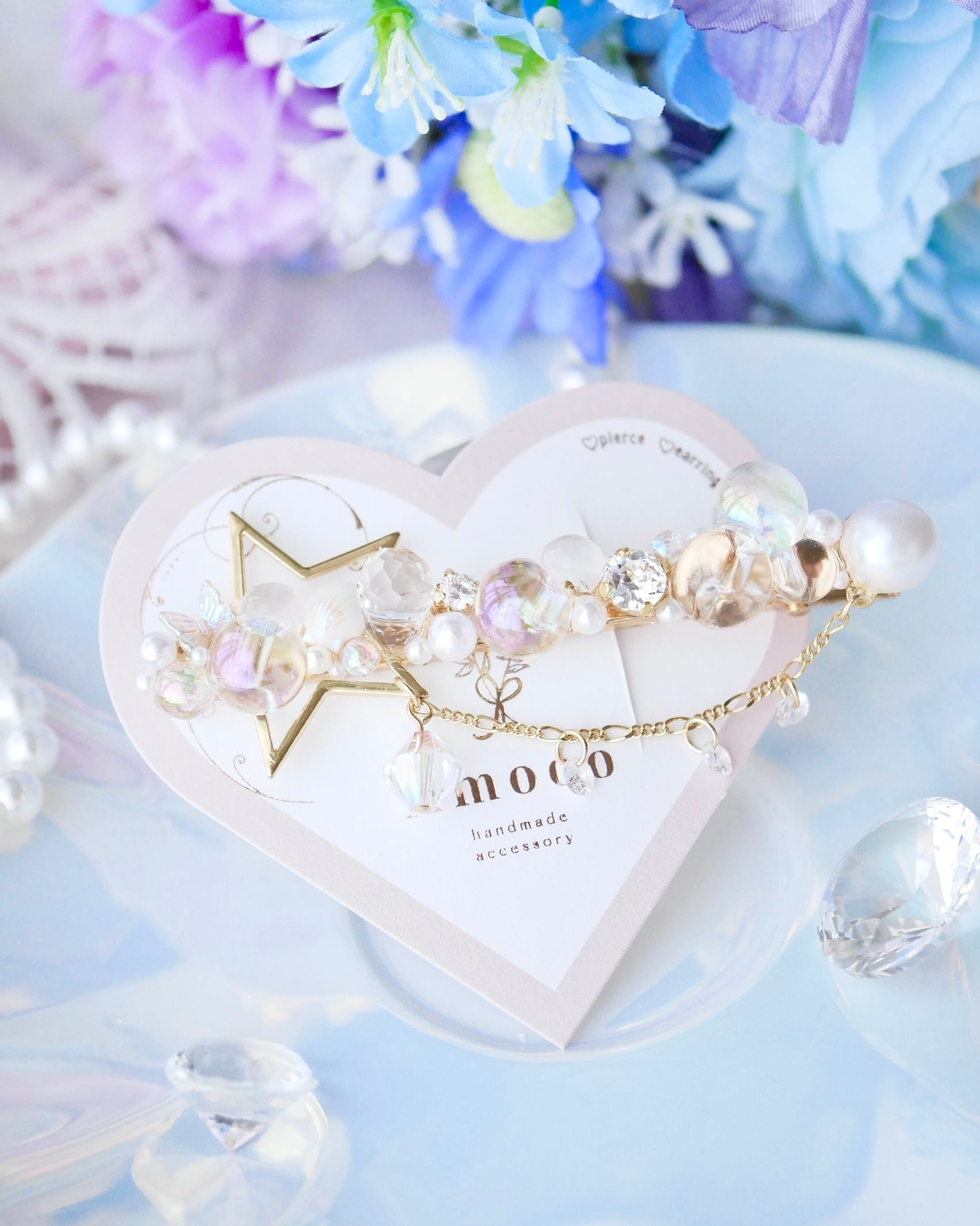 期間限定】8609 マーメイドシェルバブルクリアヘアクリップ | Amooo