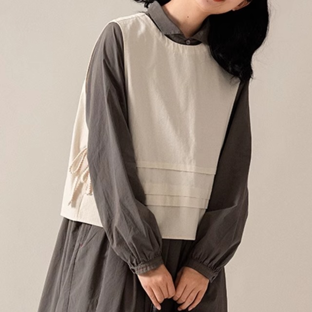 サイドリボン ノースリーブベスト　　M0398