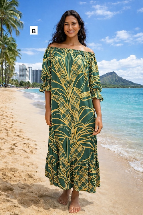 Mālie one piece　BB   オリーブグリーンディープ×ブライトゴールド