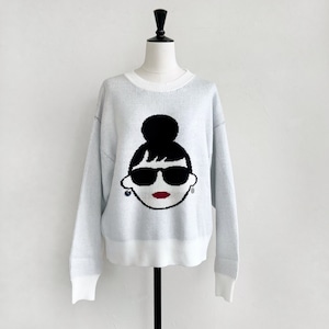 〈SELECT〉ハッピーフェイスニットプルオーバー EM-013