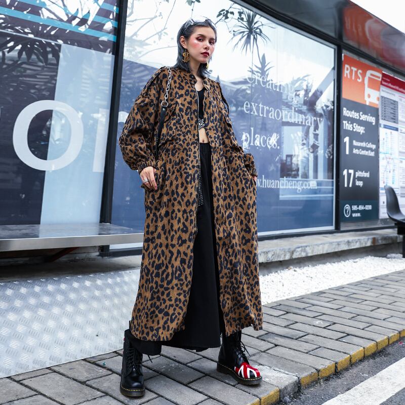 ウインドブレーカーレディースミドル丈ブリティッシュスタイル2020ニールーズラージサイズヒョウコーデュロイジャケットレディース春秋オールマッチ ラブタオタオダレンハウス10228573724