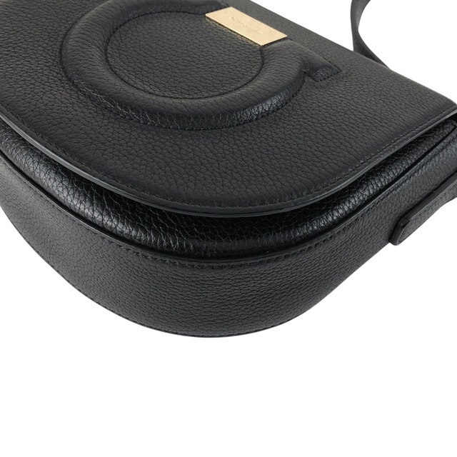 Salvatore Ferragamo サルヴァトーレ フェラガモ ショルダーバッグ ブラック ガンチーニ型押し レザー ミニバッグ vintage ヴィンテージ オールド da8ayc
