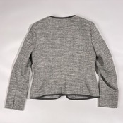 上下 green label relaxing グリーンレーベルリラクシング ツイード ノーカラー ジャケット ワンピース セットアップ サイズ 38 /グレー系 レディース 卒業式 入学式