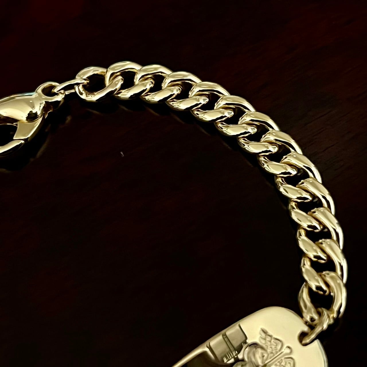 VINTAGE TIFFANY & CO. 18K Gold Caduceus Medical ID Bracelet