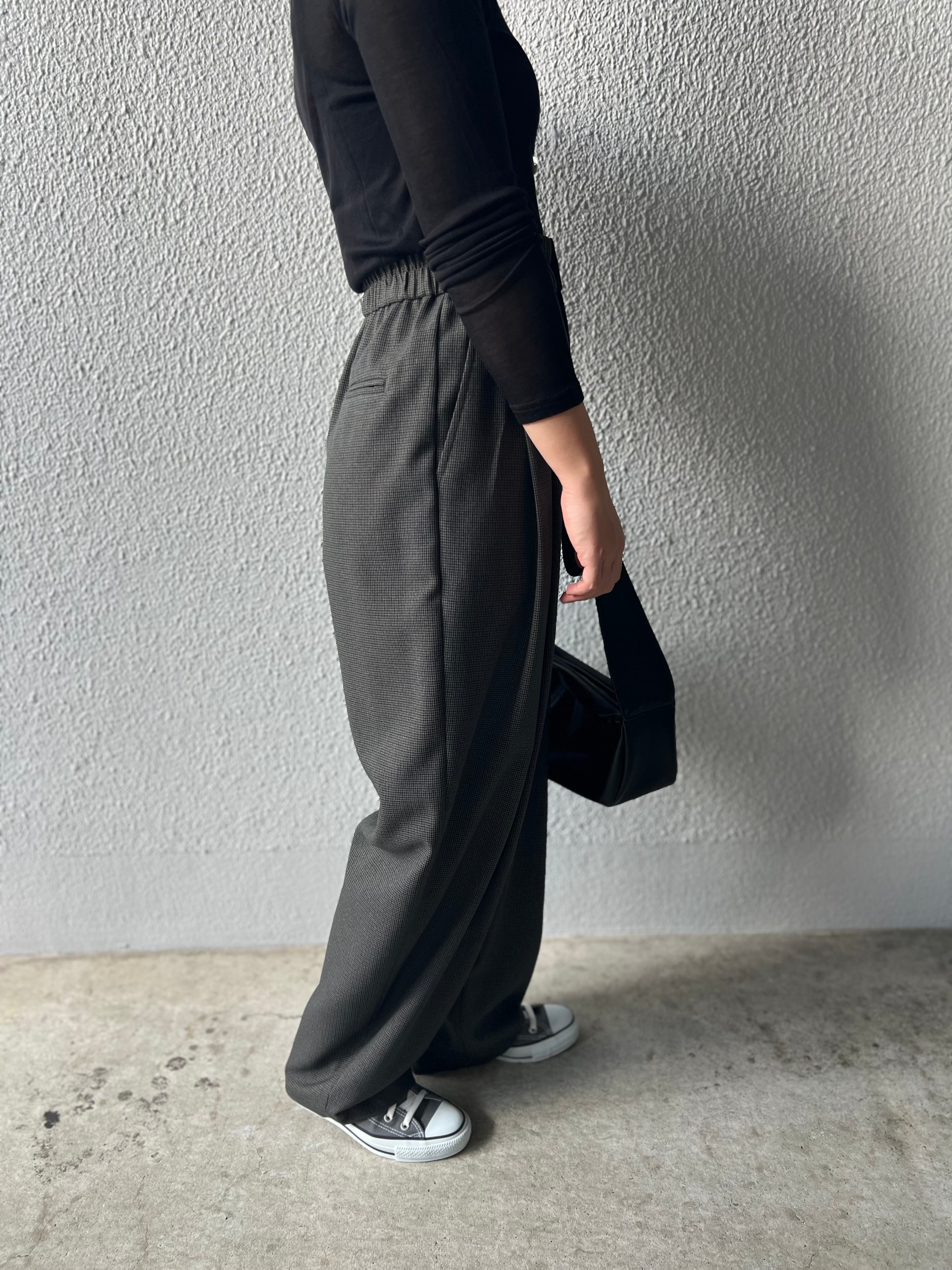 【PASSIONE】千鳥柄タックコクーンパンツ 536658