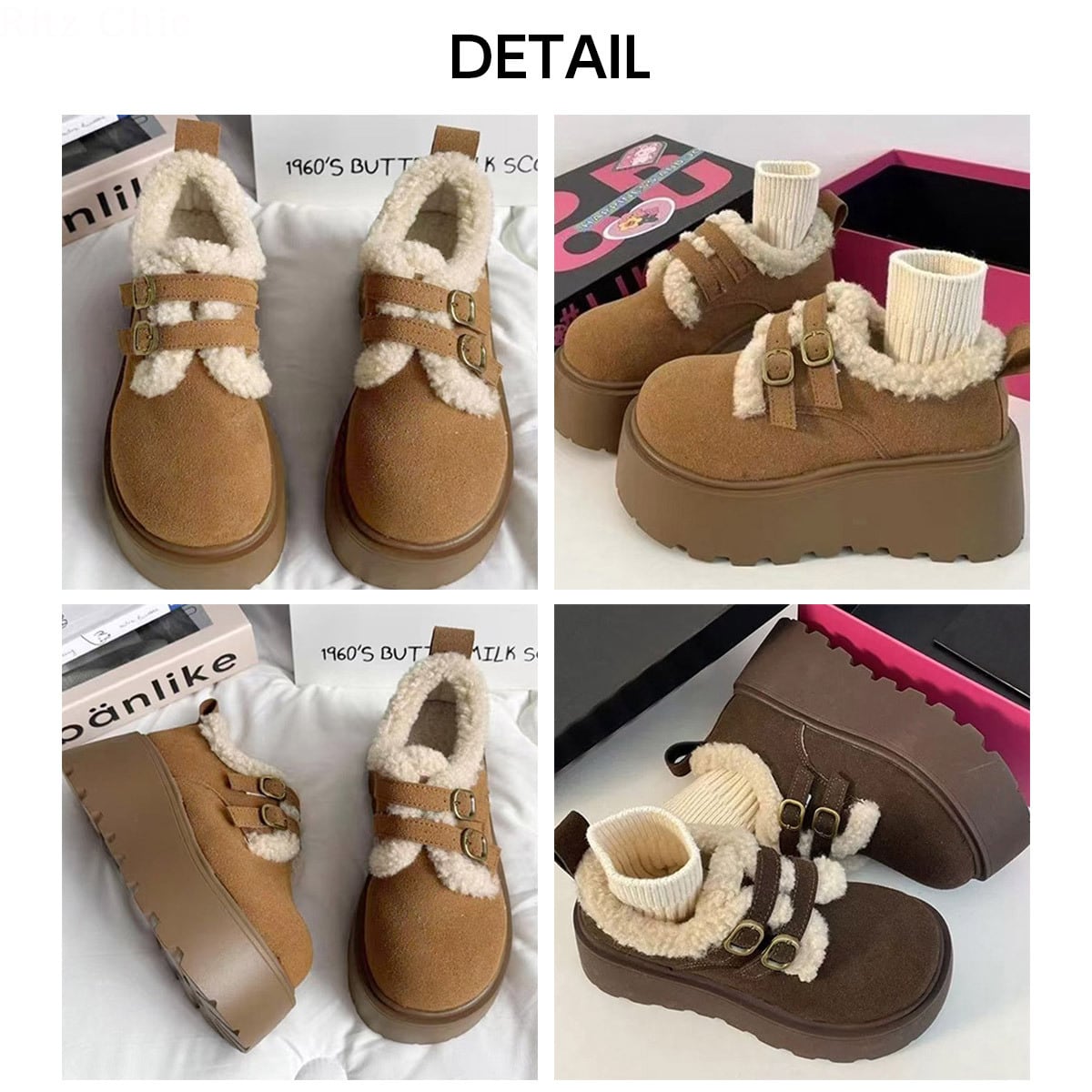 ダブルベルト ボアムートン シューズ レディース 秋冬 厚底 靴 韓国 おしゃれ きれいめ 大人 カジュアル 通勤 通学 防寒 保温 暖かい 軽量 歩きやすい 大人可愛い 大人女子