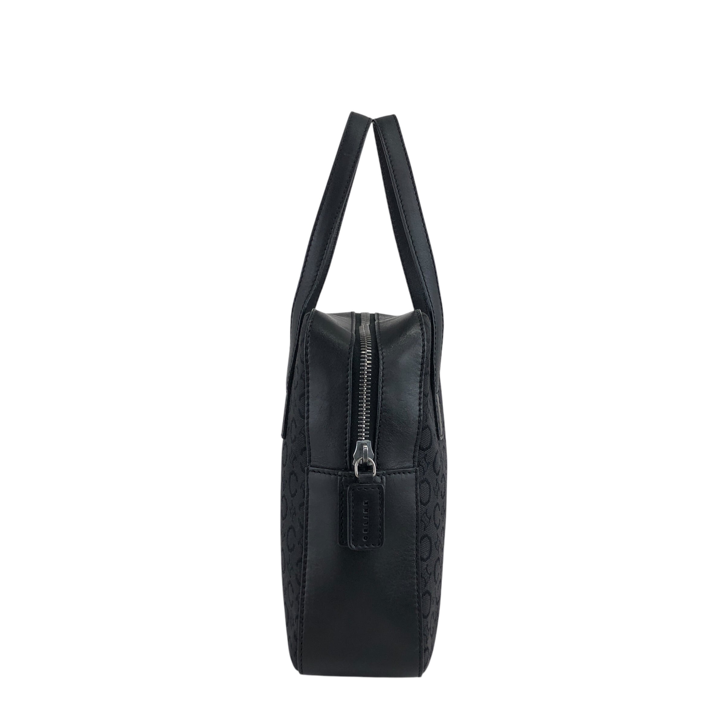 CELINE セリーヌ Cマカダム ハンドバッグ ブラック キャンバス vintage