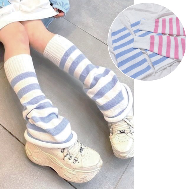 ボーダールーズレッグウォーマー(パステルカラー)