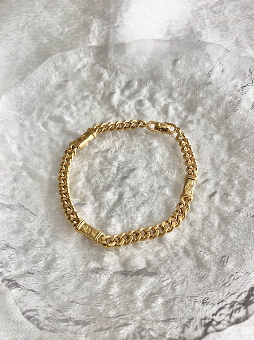 Christian Dior クリスチャン ディオール ブレスレット ゴールド DIORロゴプレート  vintage ヴィンテージ オールド 77a68y