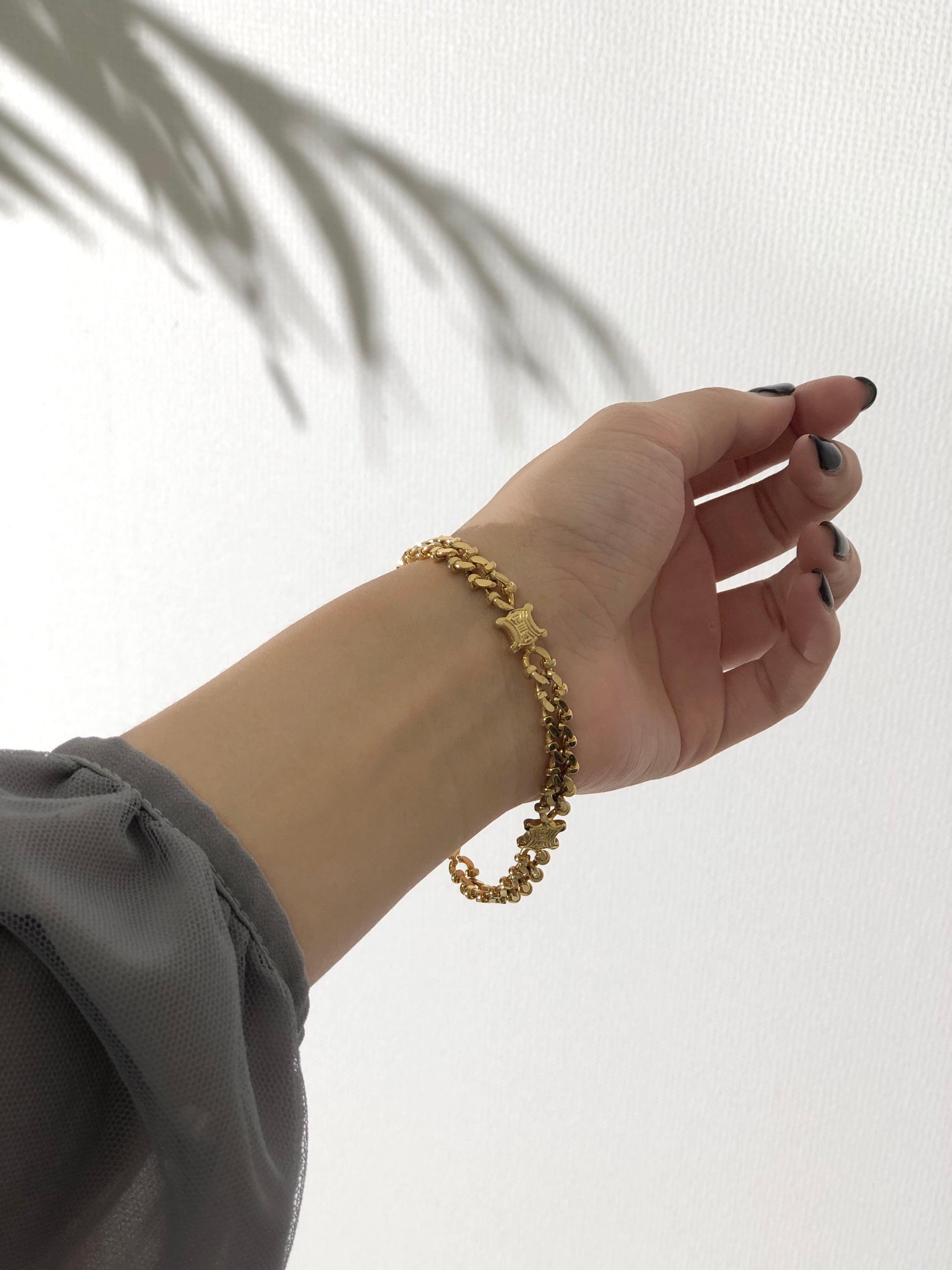 CELINE セリーヌ ブラゾン ブレスレット ゴールド vintage