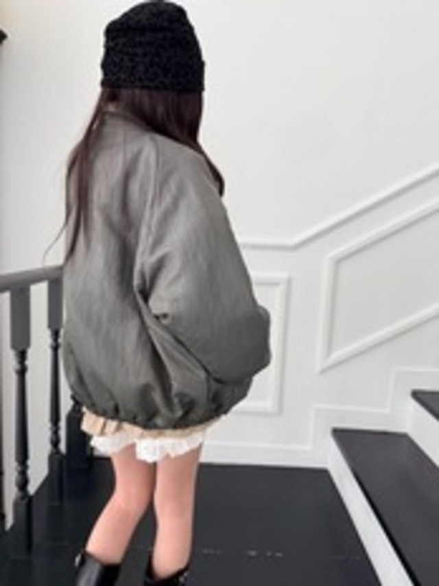 【予約】 comma グレーオータムジャンパー 26autumn 韓国ブランド　キッズ　女の子　小学生　コンマ　韓国子供服　トレンド