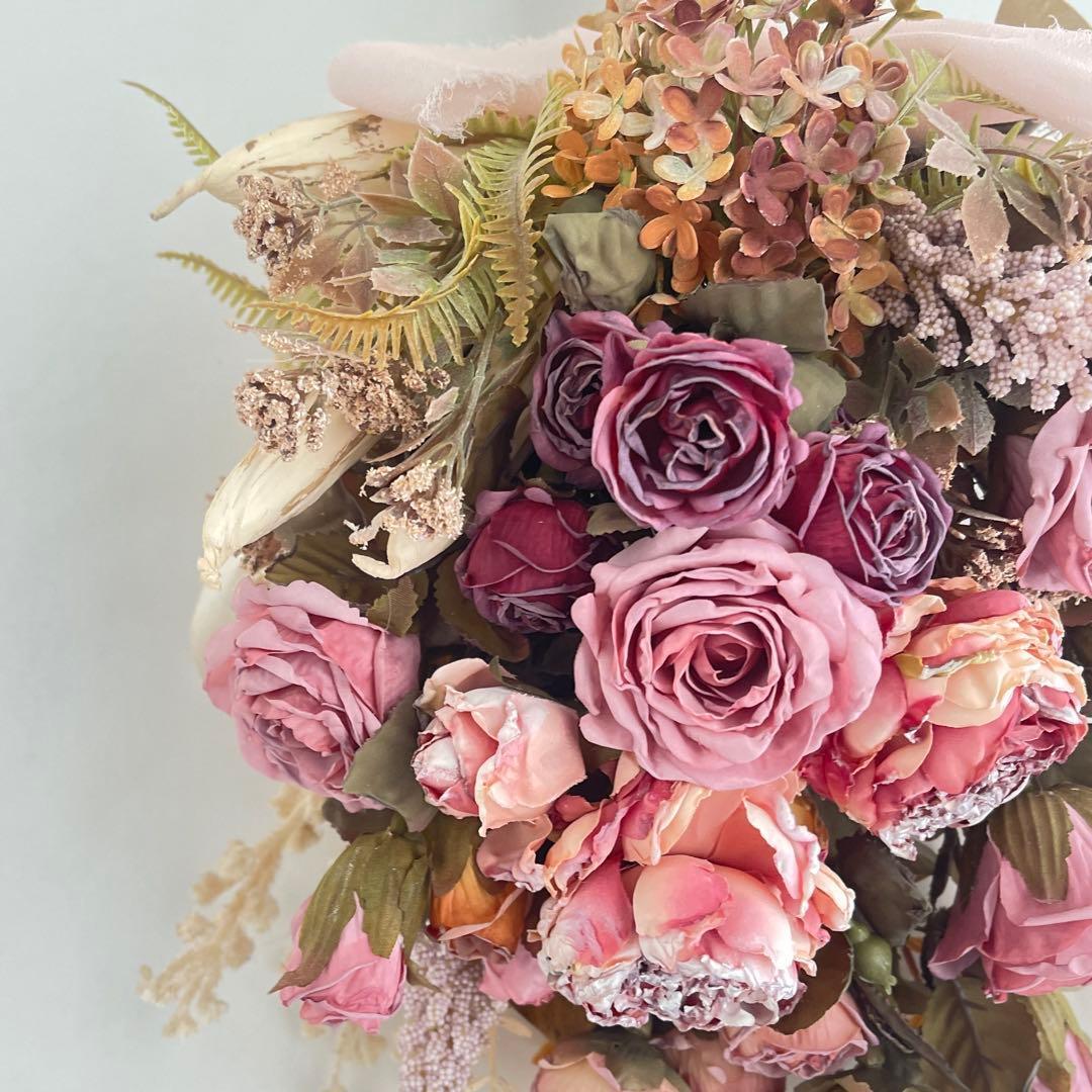 ドライ風アーティフィシャルフラワースワッグ チューリップとカラーの