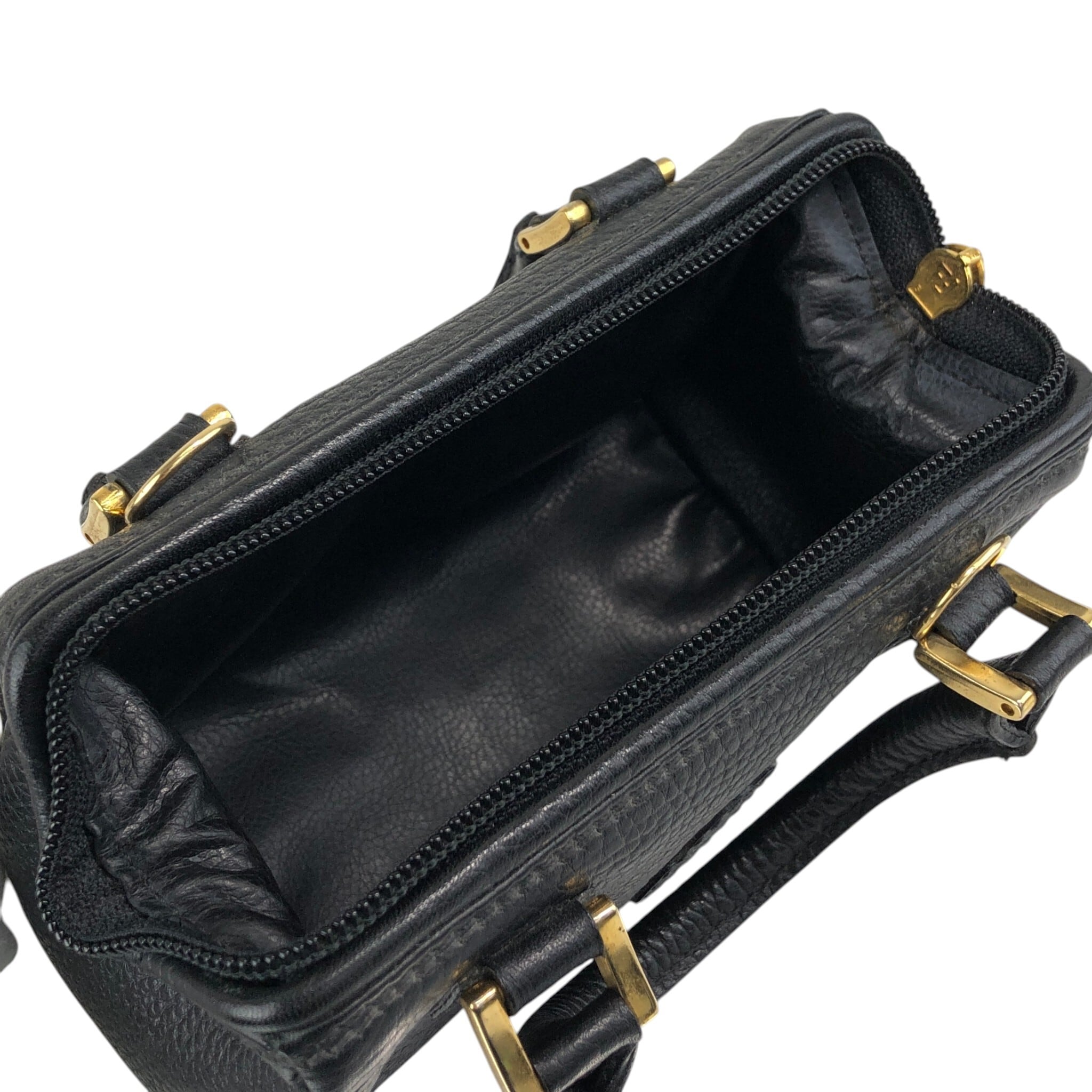 FENDI ヴィンテージバック VINTAGE FENDI ZUCCA BROWN FF LOGO CANVAS LEATHER MINI PURSE BAG