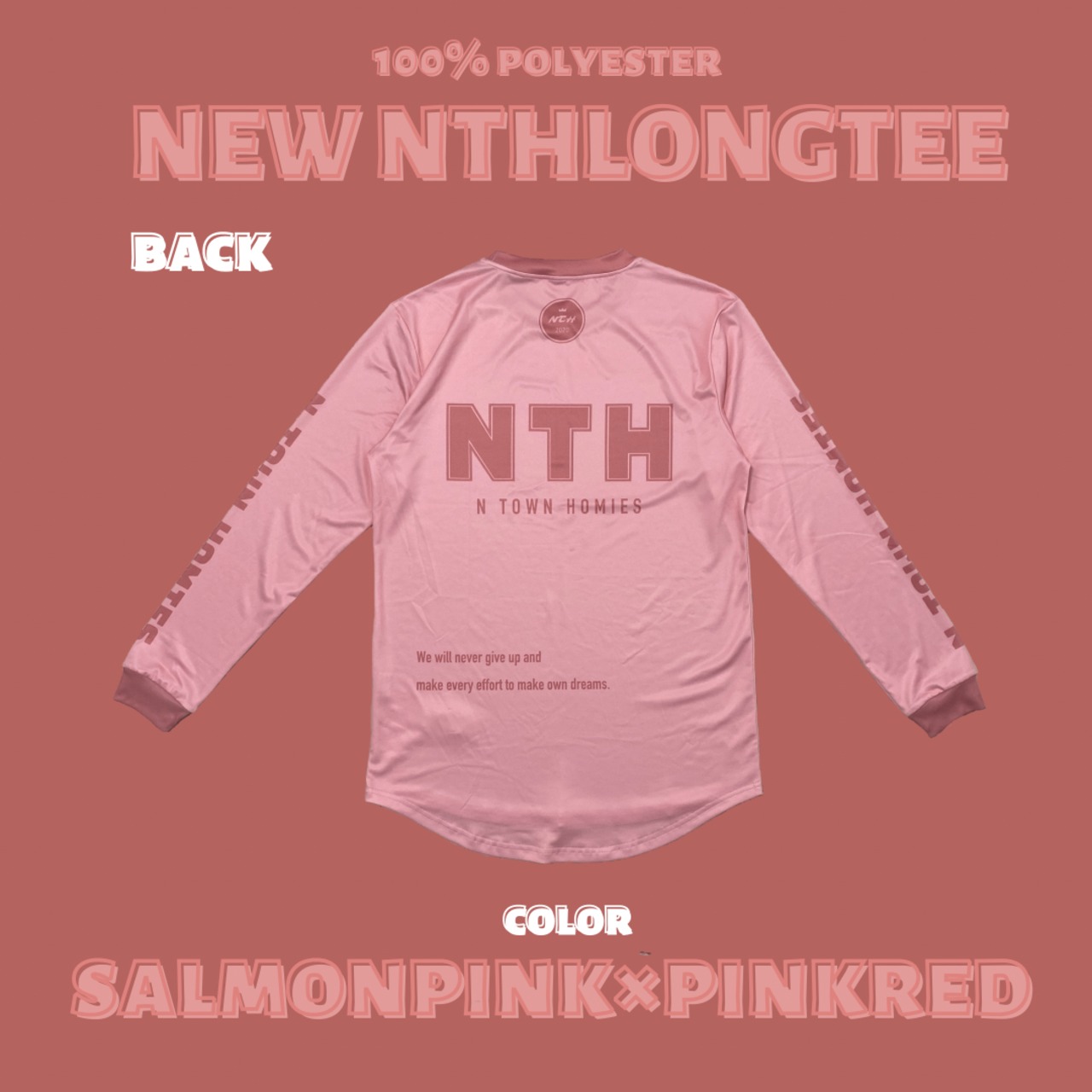 “NEW NTHLONGTEE” colour Salmonpink×Pinkred - 2
