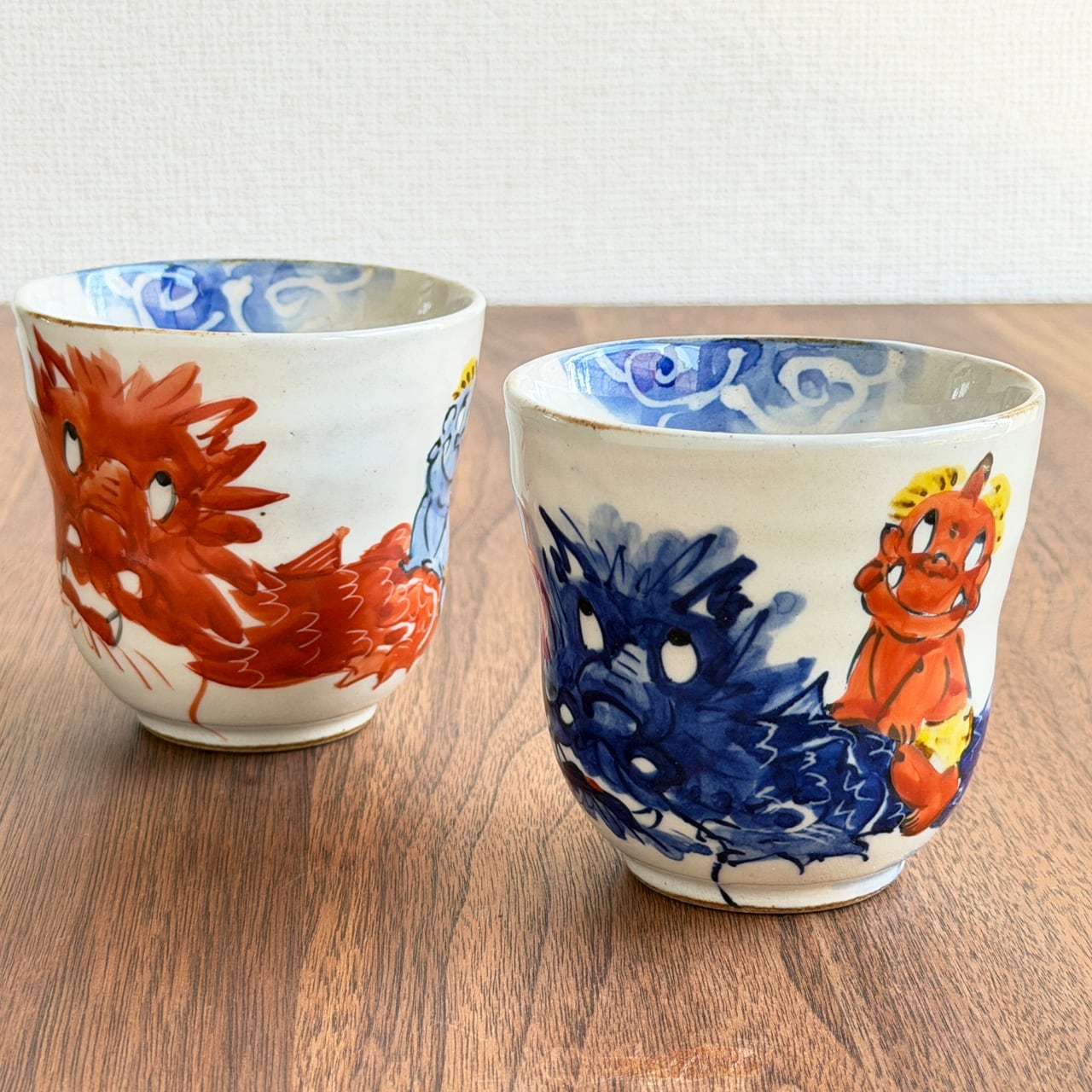 龍に鬼シリーズ」湯呑（ 赤鬼 / 青鬼 ） 波佐見焼 陶工房 楽-RAKU