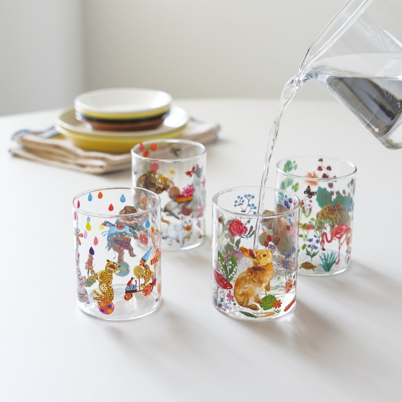 Nathalie Lete Heat resistant Middle glass Cats ナタリーレテ　グラス猫