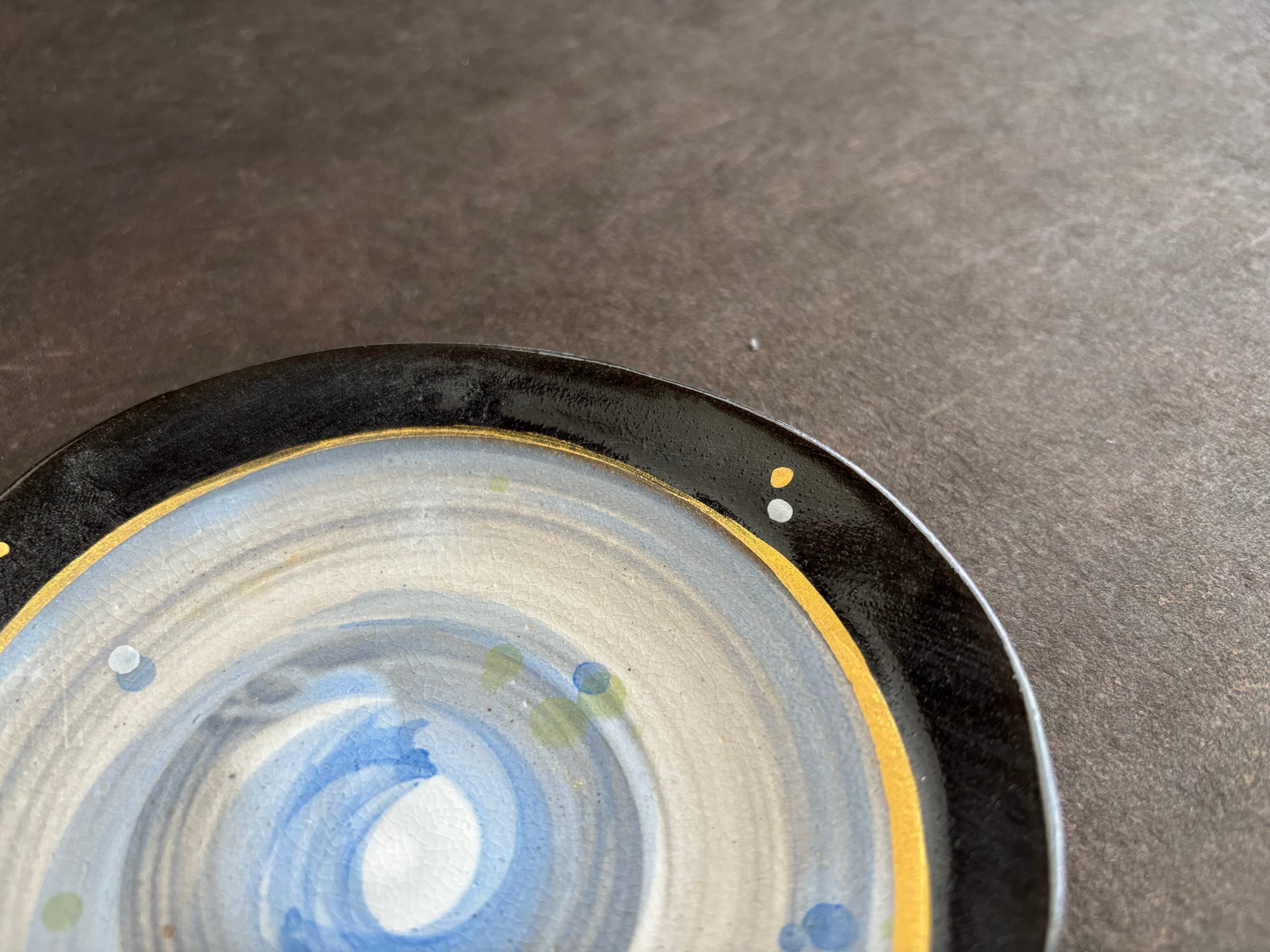 金彩空色の刷毛目　小皿(ソーサー)