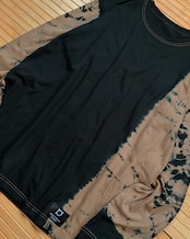【数量限定生産】黒染めタイダイL/S T-shirts ラクダ