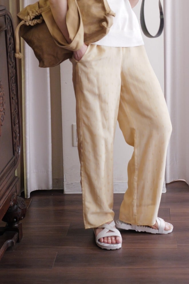 YLEVE / CUPRO JACQUARD TROUSERS