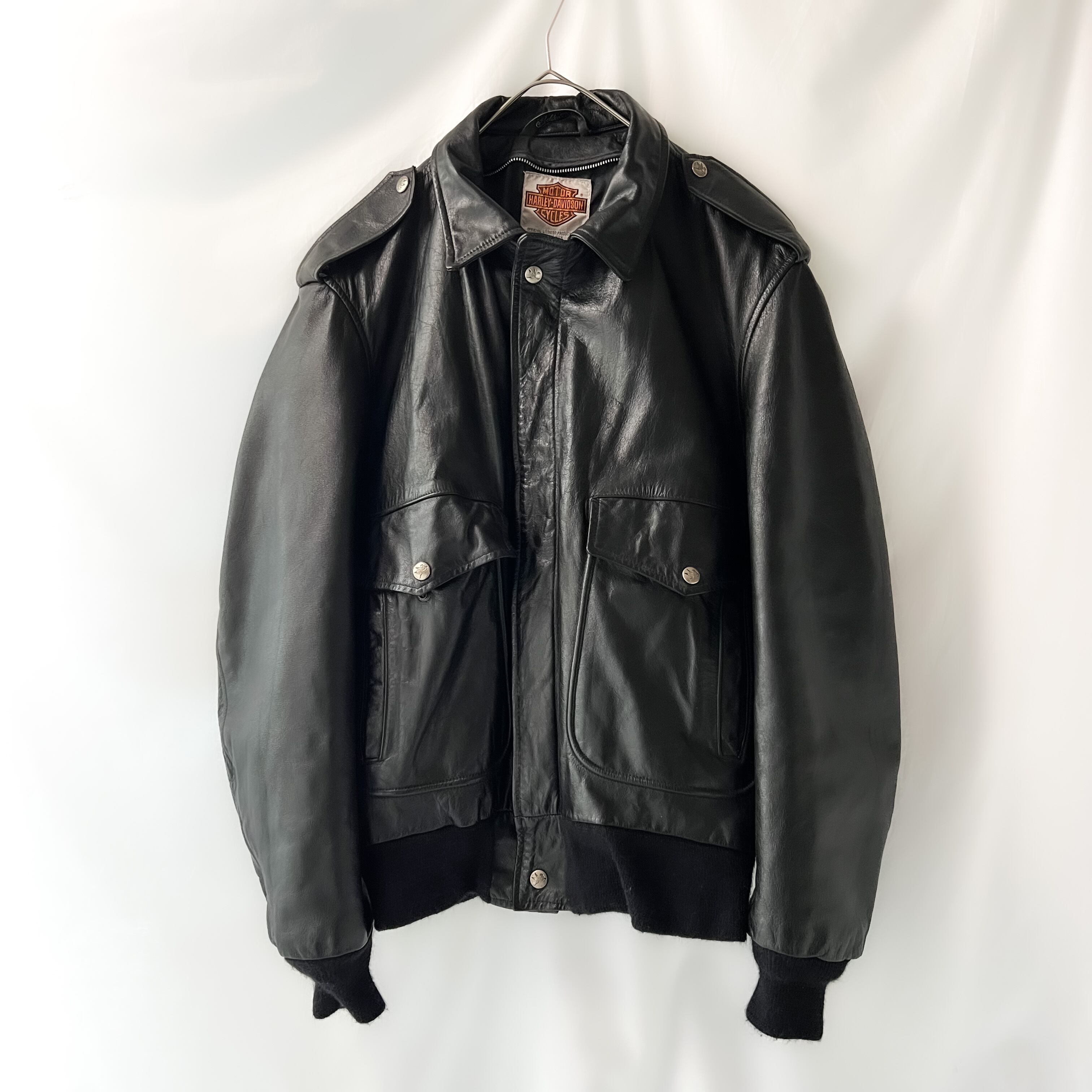 80s harley davidson A-2 type flight leather jacket 80年代 ハーレー 