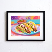 special tacos｜タコスをカラフルに抽象表現したポップアートポスター｜モダンインテリアに映えるユニークデザイン｜日本製アートA4ポスター
