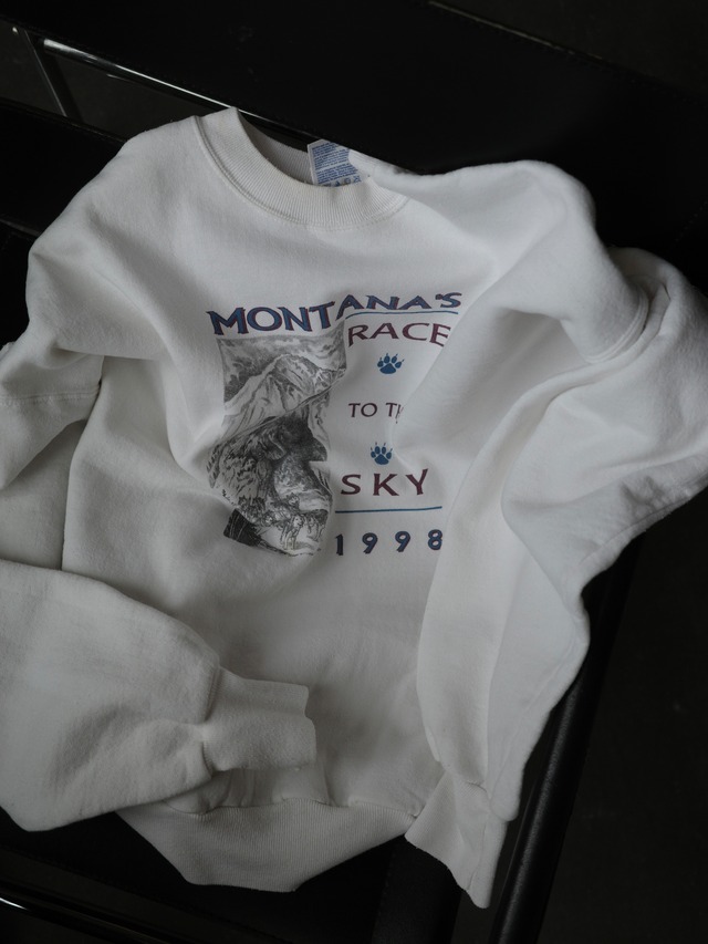 <vintage>”MONTANA’S RACE” white sweat