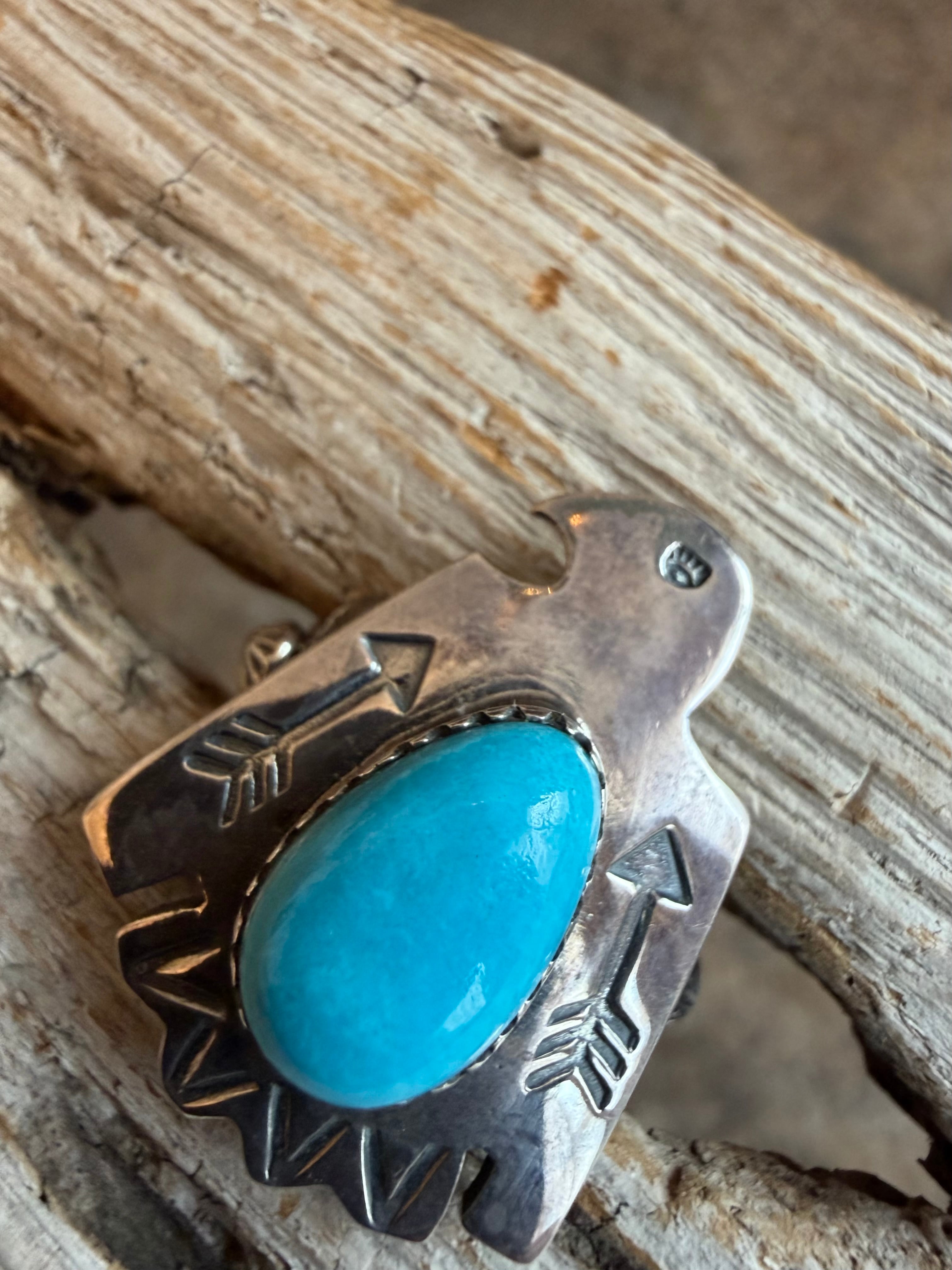 INDIAN JEWELRY サンダーバード＆ターコイズ シルバーリング 925 7/13 INDIAN JEWELRY サンダーバード＆ターコイズ シルバーリング 925