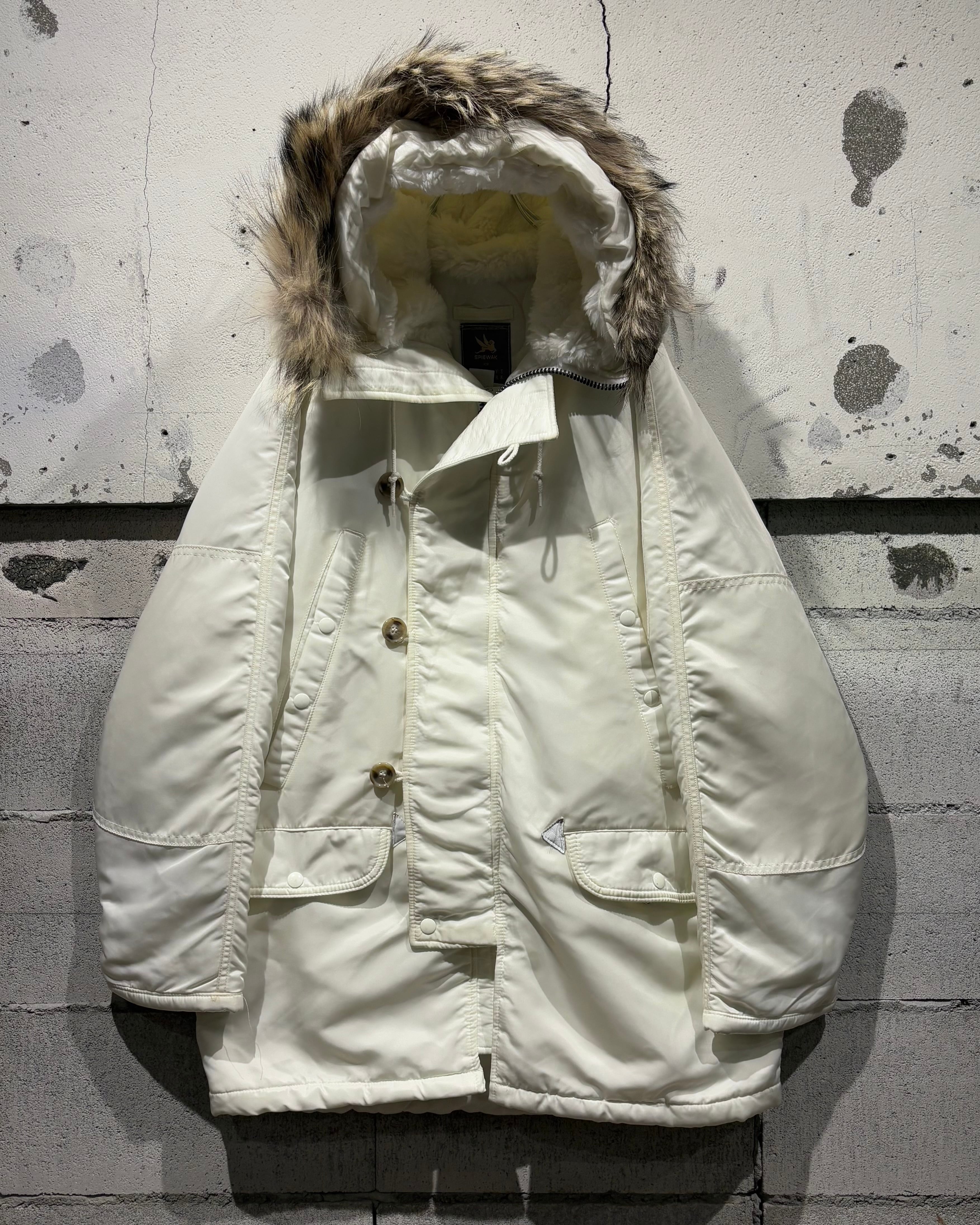 Caka otto】 90's “SPIEWAK” Rare White Color N-3B Flight Jacket