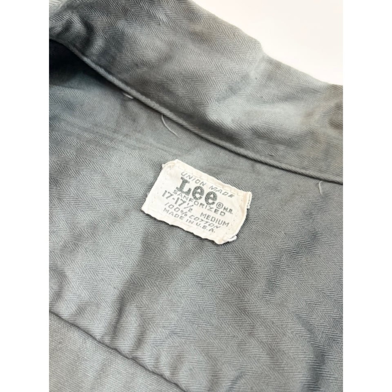 60s Lee "HBT" WORK SHIRT MADE IN USA  Size 17〜17 1/2