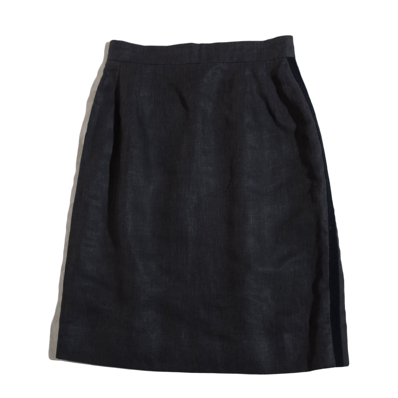 preowned-CHANEL BOUTIQUE    side tape  linen  skirt
