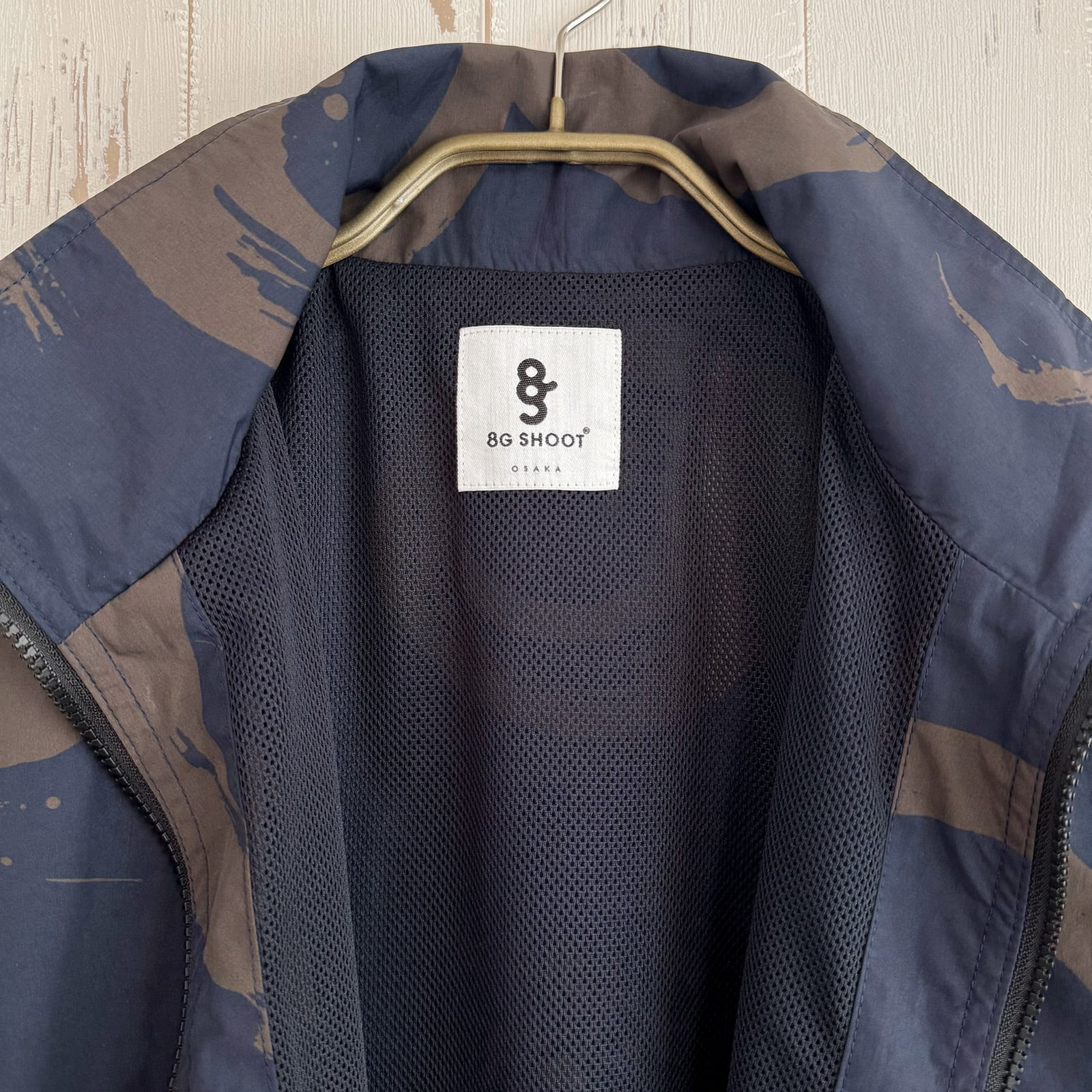 CALLIGRAPHY PATTERN NYLON JACKET -NAVY- | 8G SHOOT WEBSTORE