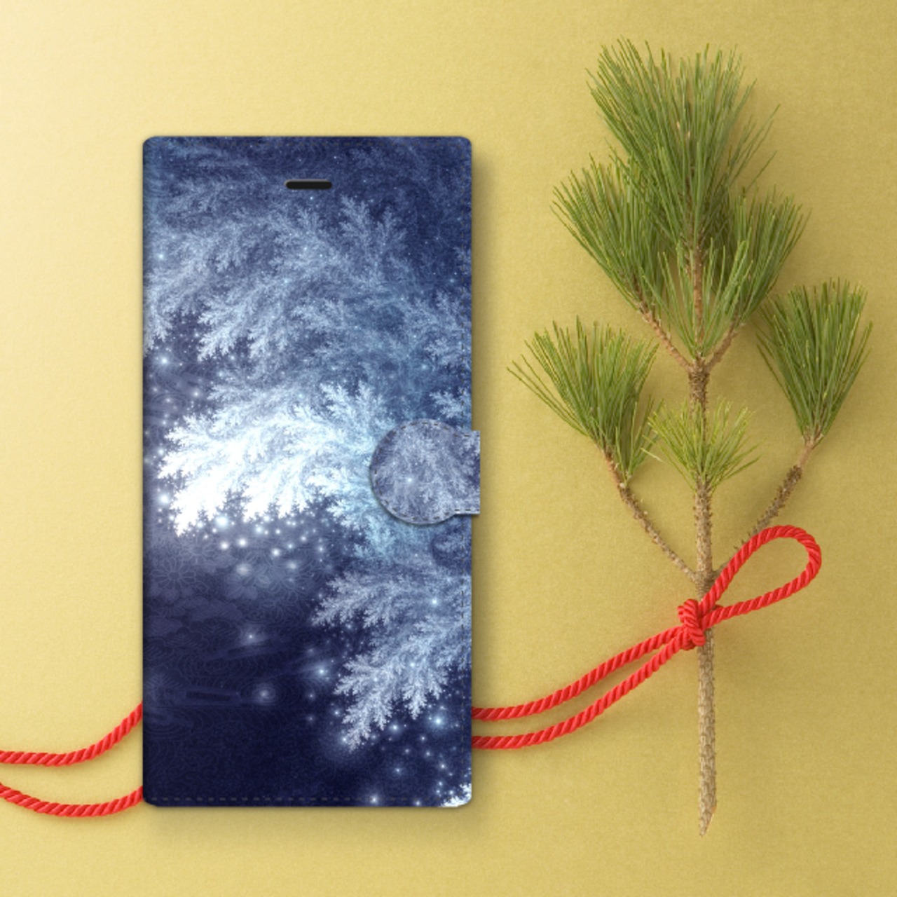 聖冬 - 和風 手帳型iPhoneケース