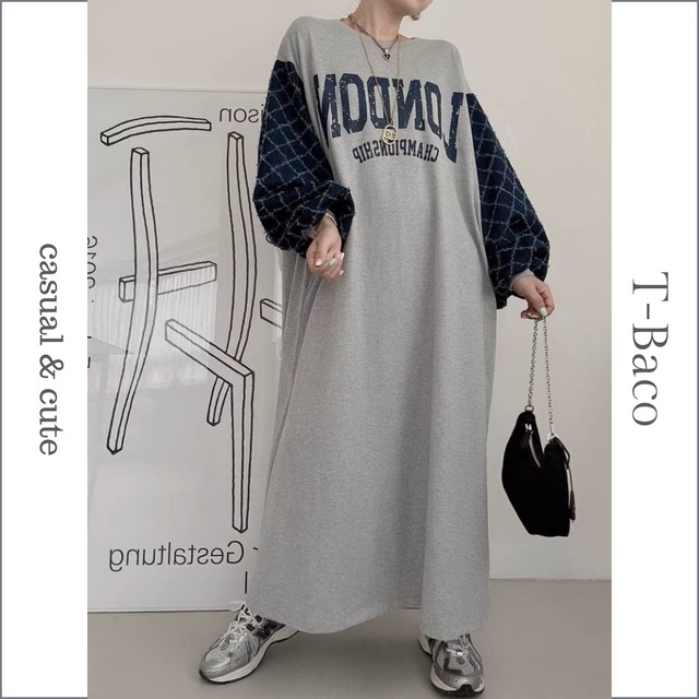 sweat print dress　　　2-819